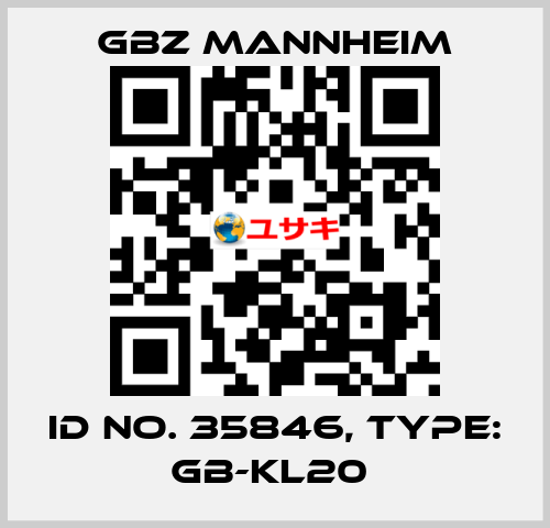 Id No. 35846, Type: GB-KL20  GBZ MANNHEIM