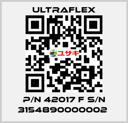 P/N 42017 F S/N 3154890000002  Ultraflex