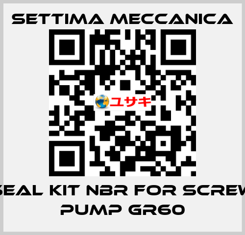 SEAL KIT NBR FOR SCREW PUMP GR60 Settima Meccanica