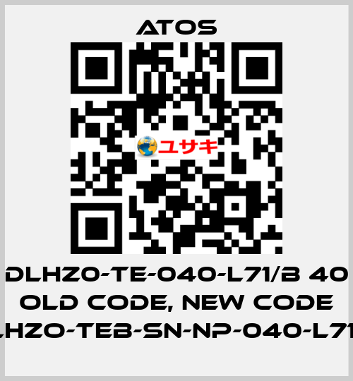 DLHZ0-TE-040-L71/B 40 old code, new code DLHZO-TEB-SN-NP-040-L71/B Atos