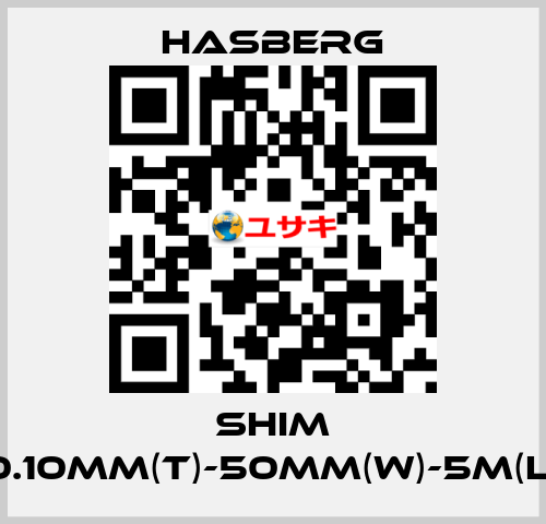 SHIM 0.10MM(T)-50MM(W)-5M(L) Hasberg