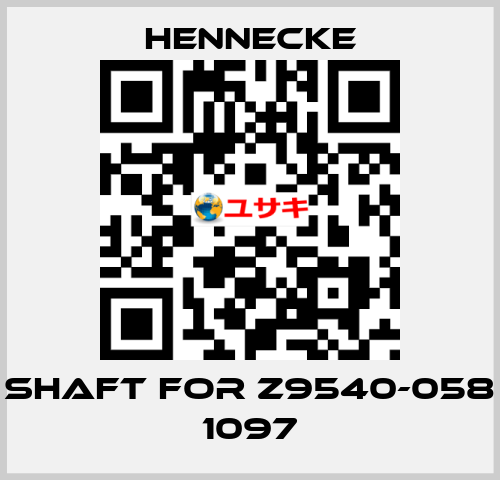 shaft for Z9540-058 1097 Hennecke