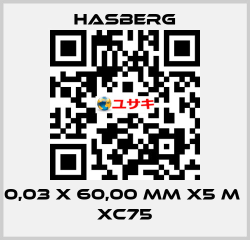 0,03 X 60,00 MM X5 M  XC75 Hasberg