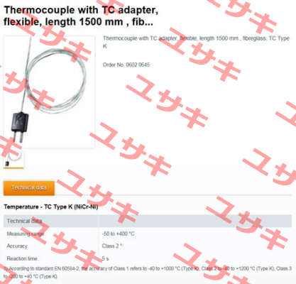 Thermocouple with TC adapter (0602 0645)  Testo