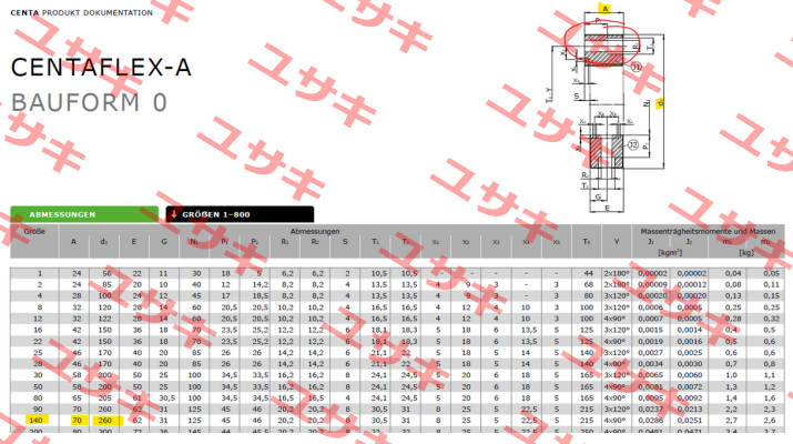 008A-00140-SET0-V00007605  /  CF-A-140-E-60 Centa