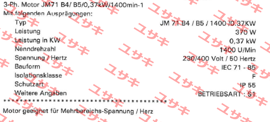 JM71B4 KW0,37 P4 B5 230/400-50 CLF IP55 SEIPEE