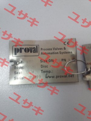 Type: V705  Serial:1303160 B DN350  Proval