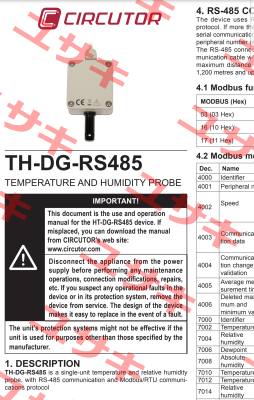 TH-DG-RS485  Circutor