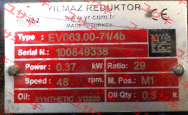 EV063.00-71M/4C  Yılmaz Redüktör