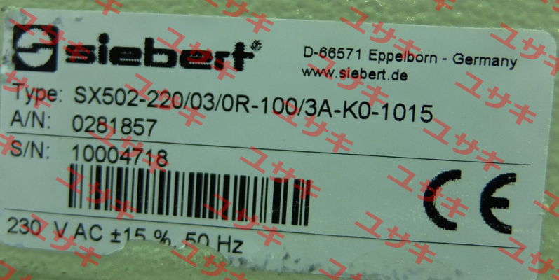 SX502-220/03/0R-100/3A-K0-1015  Siebert