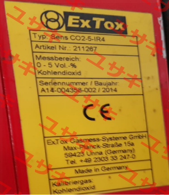 SENS CO2-5-IR4 obsolete, replacement Sens CO2-5-IR2  ExTox Gasmess-Systeme