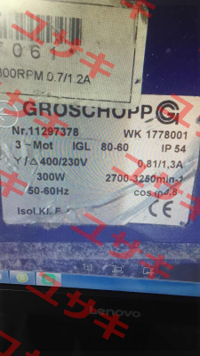 11297378 WK1778001    OEM Groschopp