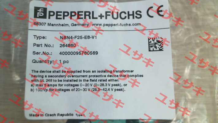 p/n: 264860, Type: NBN4-F25-E8-V1 Pepperl-Fuchs