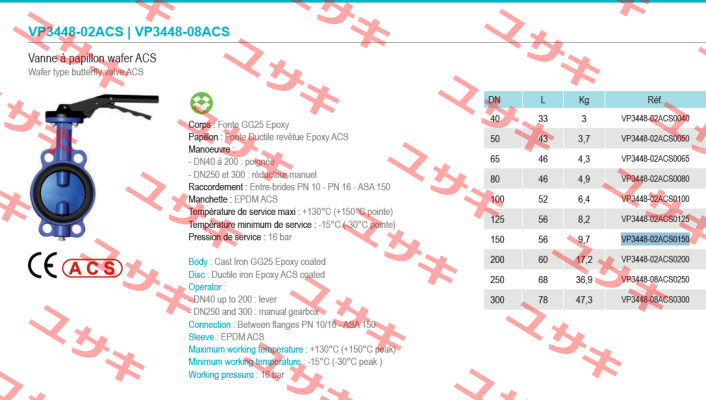 VP3448-02ACS0150  Tecofi