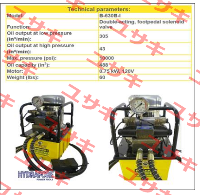 B-630B-I  Hydrafore Power Tools