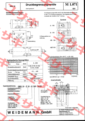 DBD10-Z10-F140-ARV/BRV Weidemann